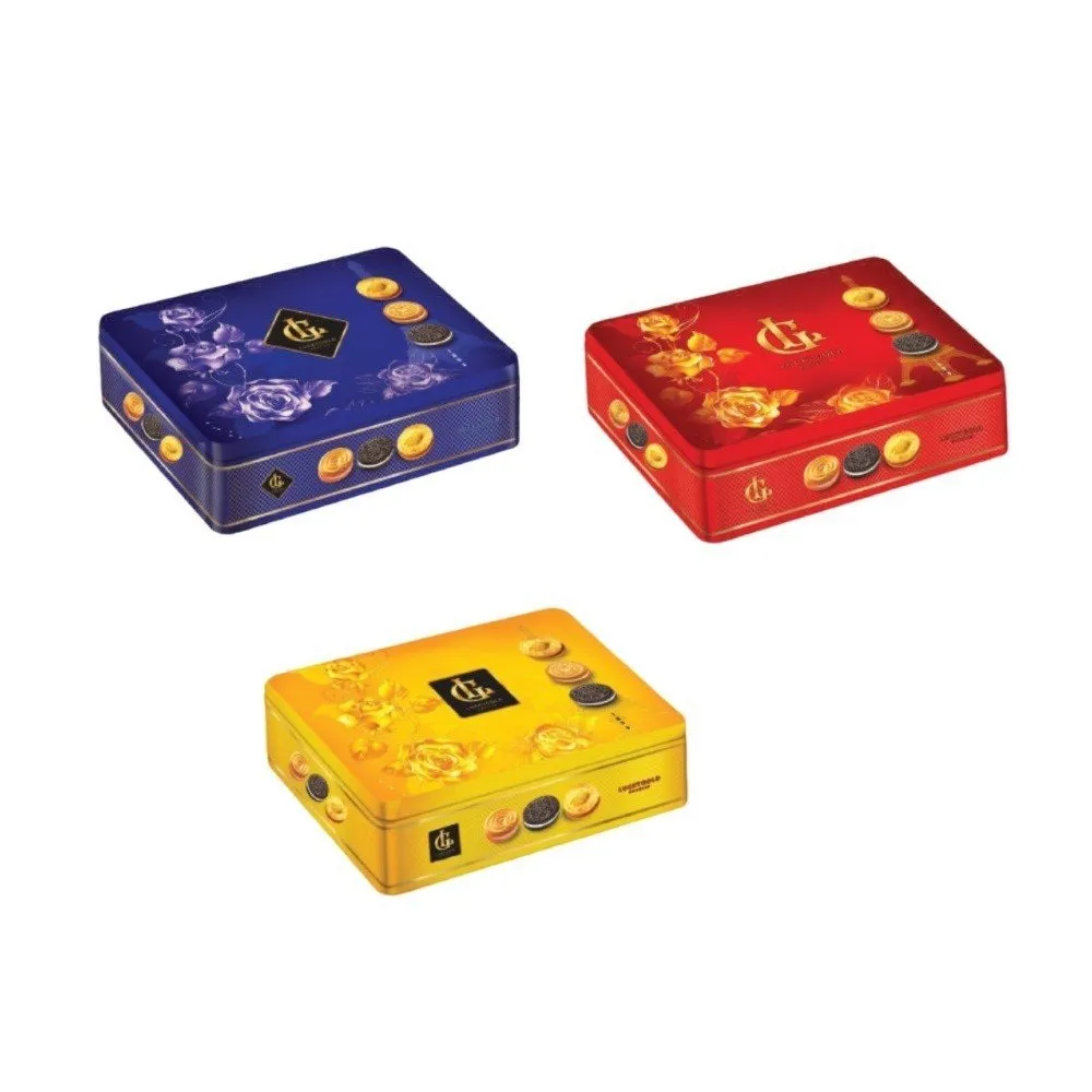 Bánh quy hỗn hợp Lucky gold hộp thiếc 165g-1