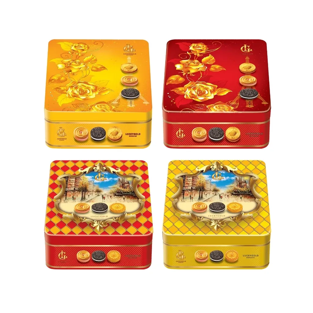 Bánh quy hỗn hợp Lucky gold hộp thiếc 320g-1