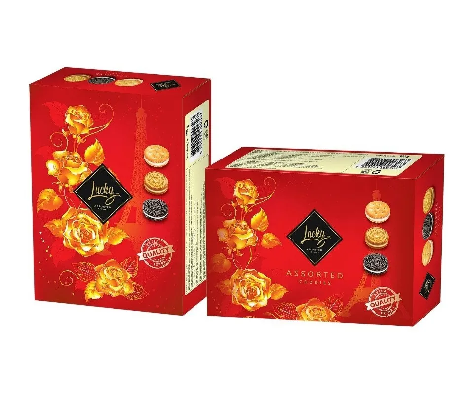 Bánh quy hỗn hợp LuckySun hộp giấy 120g - kiểu dáng 2-1