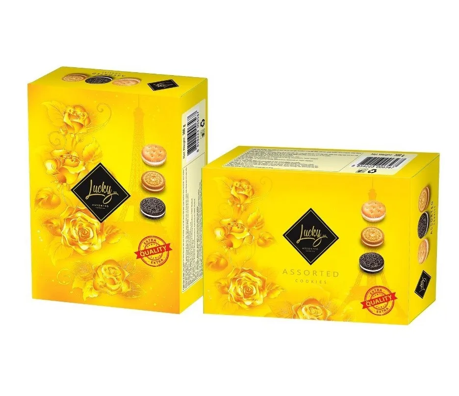 Bánh quy hỗn hợp LuckySun hộp giấy 120g - kiểu dáng 2-3