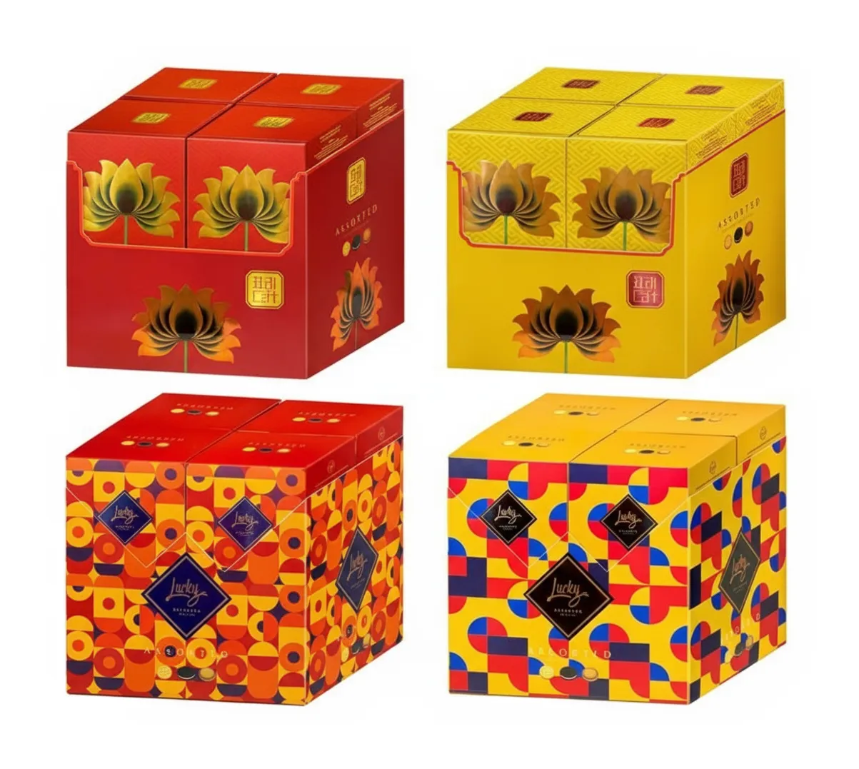 Bánh quy hỗn hợp LuckySun hộp giấy lốc 8 hộp x 50g