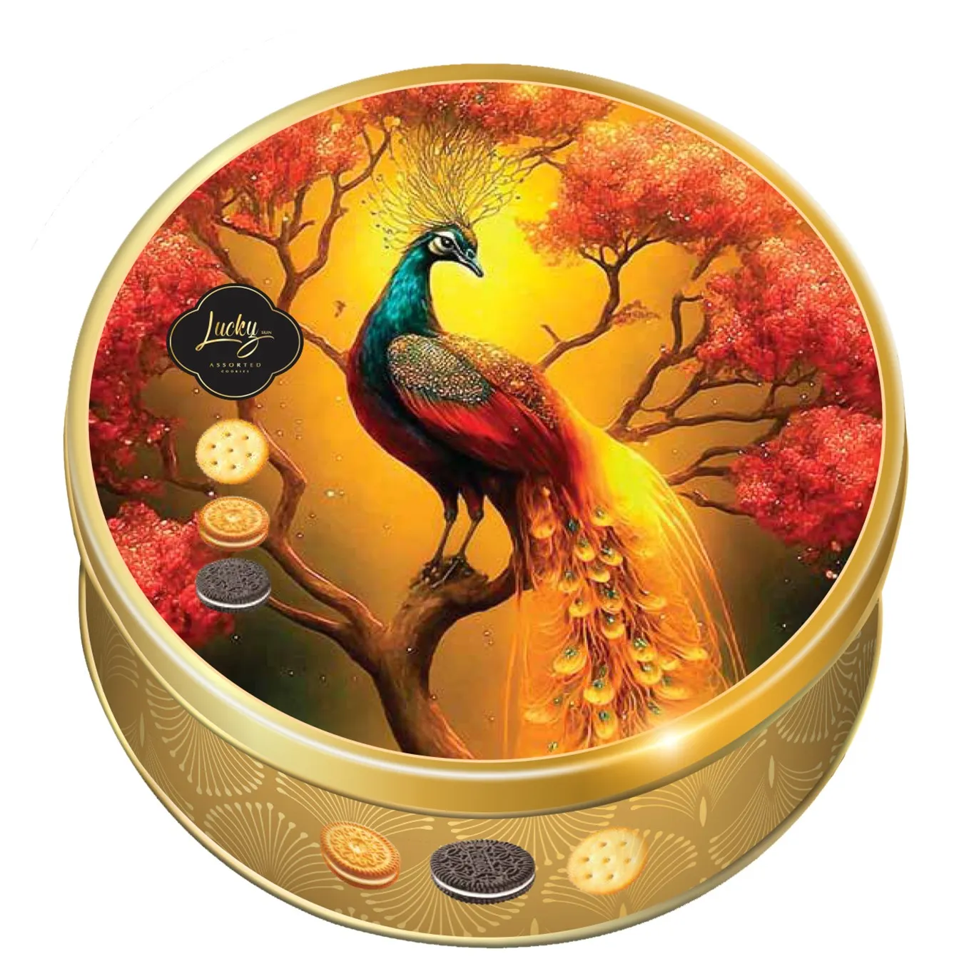 Bánh quy hỗn hợp LuckySun hộp thiếc 110g - kiểu dáng 2-1