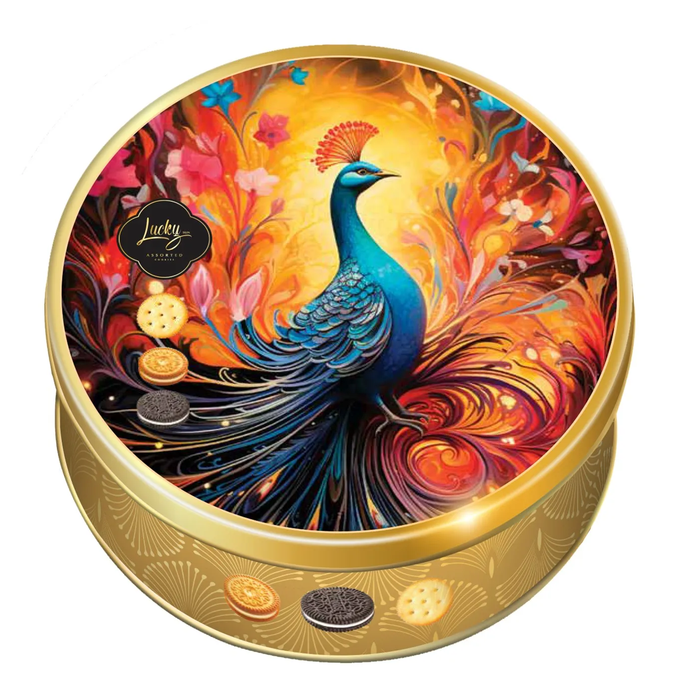 Bánh quy hỗn hợp LuckySun hộp thiếc 110g - kiểu dáng 2-2