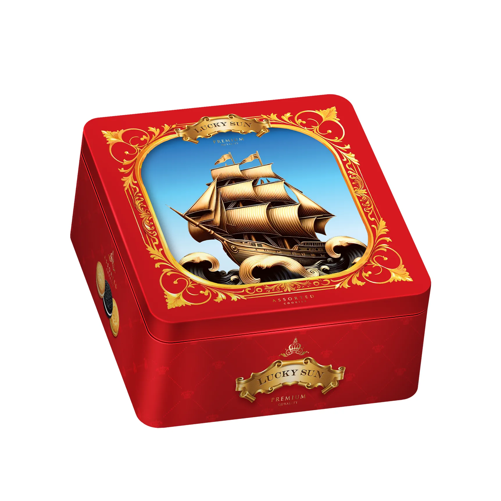 Bánh quy hỗn hợp LuckySun hộp thiếc 180g-2