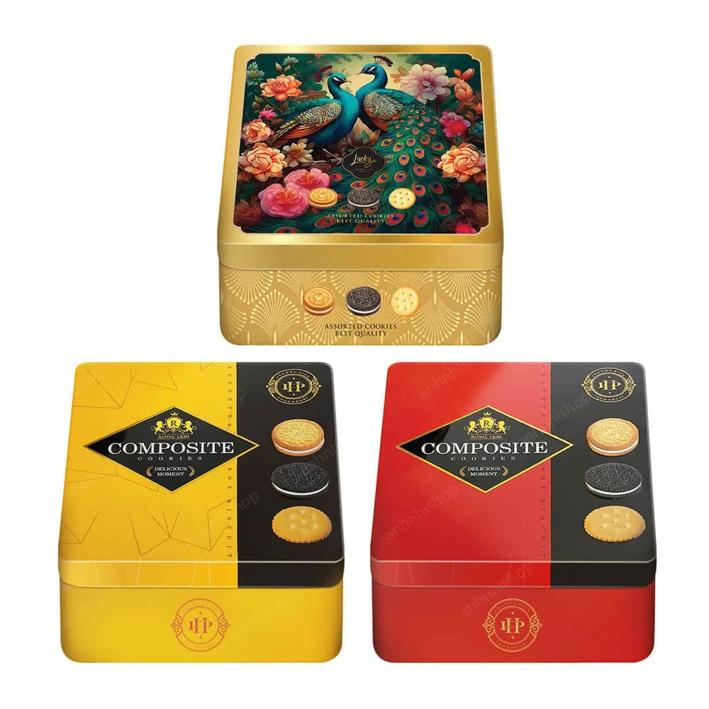 Bánh quy hỗn hợp LuckySun hộp thiếc 410g-1