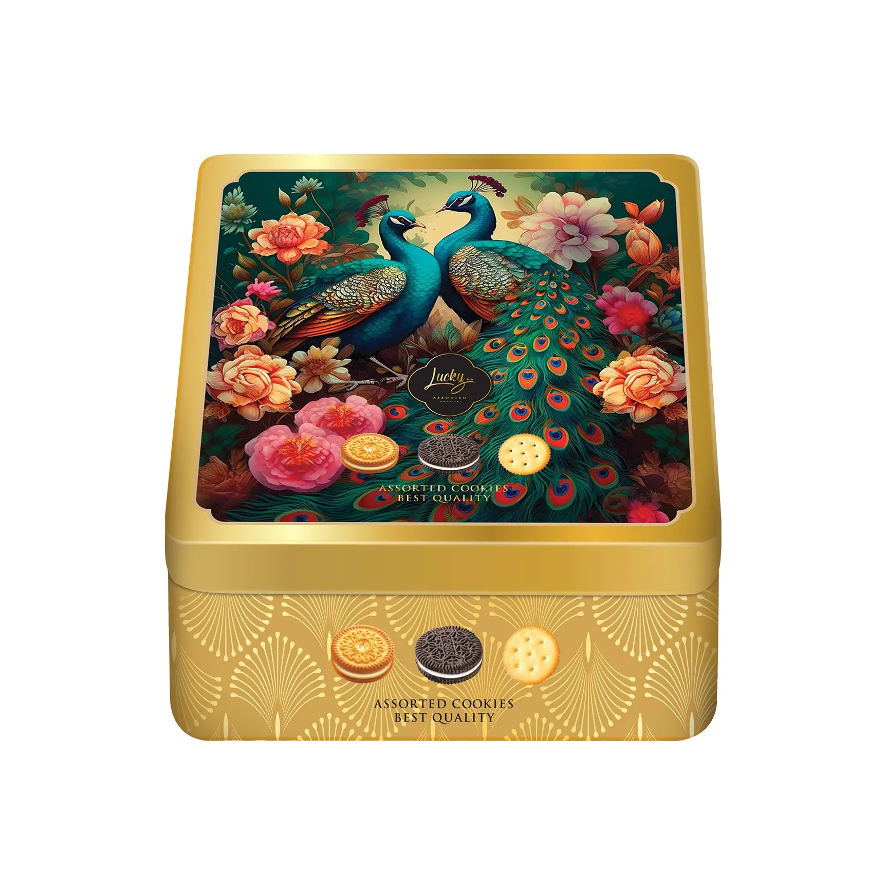 Bánh quy hỗn hợp LuckySun hộp thiếc 410g-2