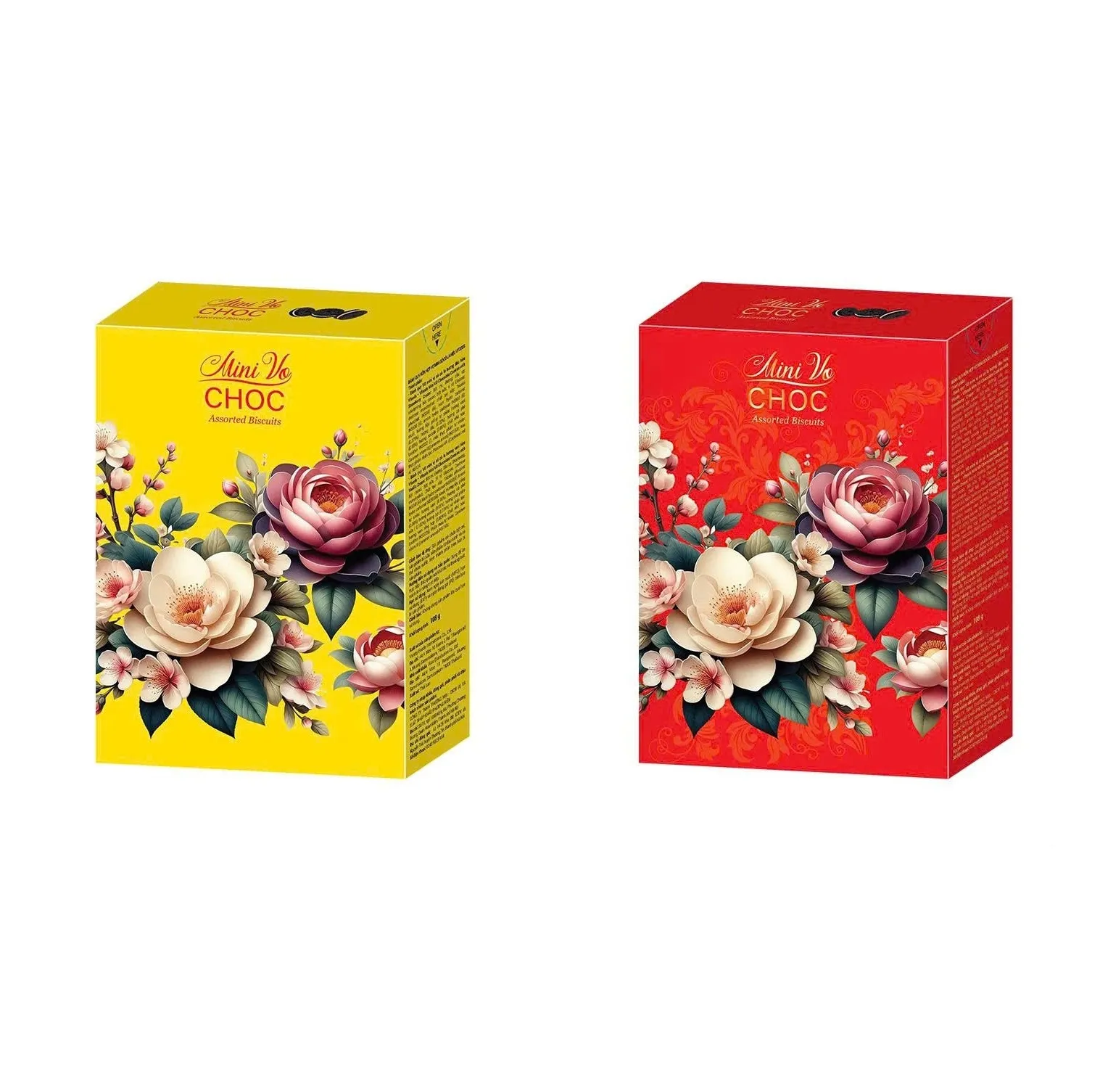 Bánh quy hỗn hợp VO mini Sô cô la hiệu Vfoods hộp giấy 216g - kiểu dáng 2