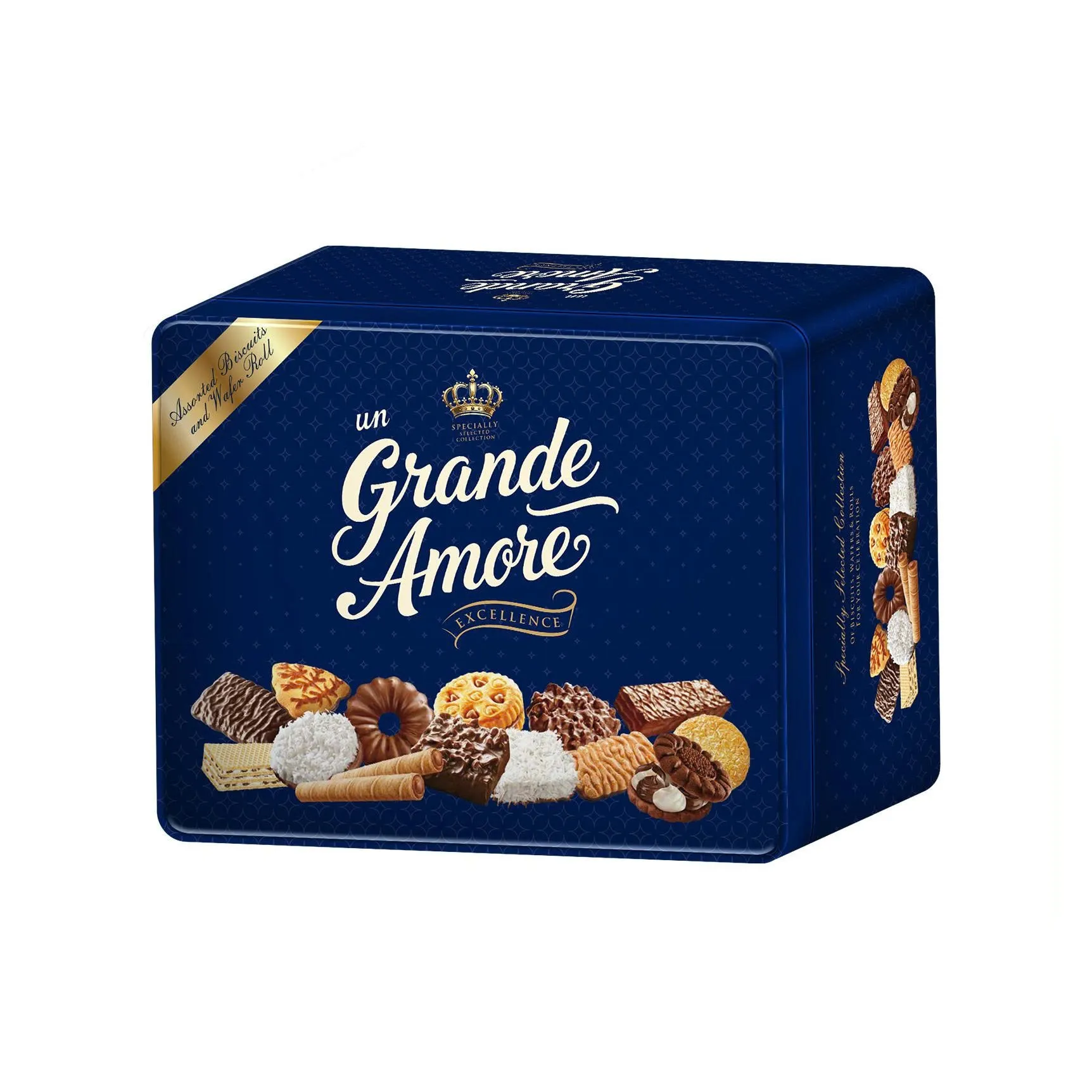 Bánh quy và bánh quế hỗn hợp Un Grande More hộp thiếc 505g-2