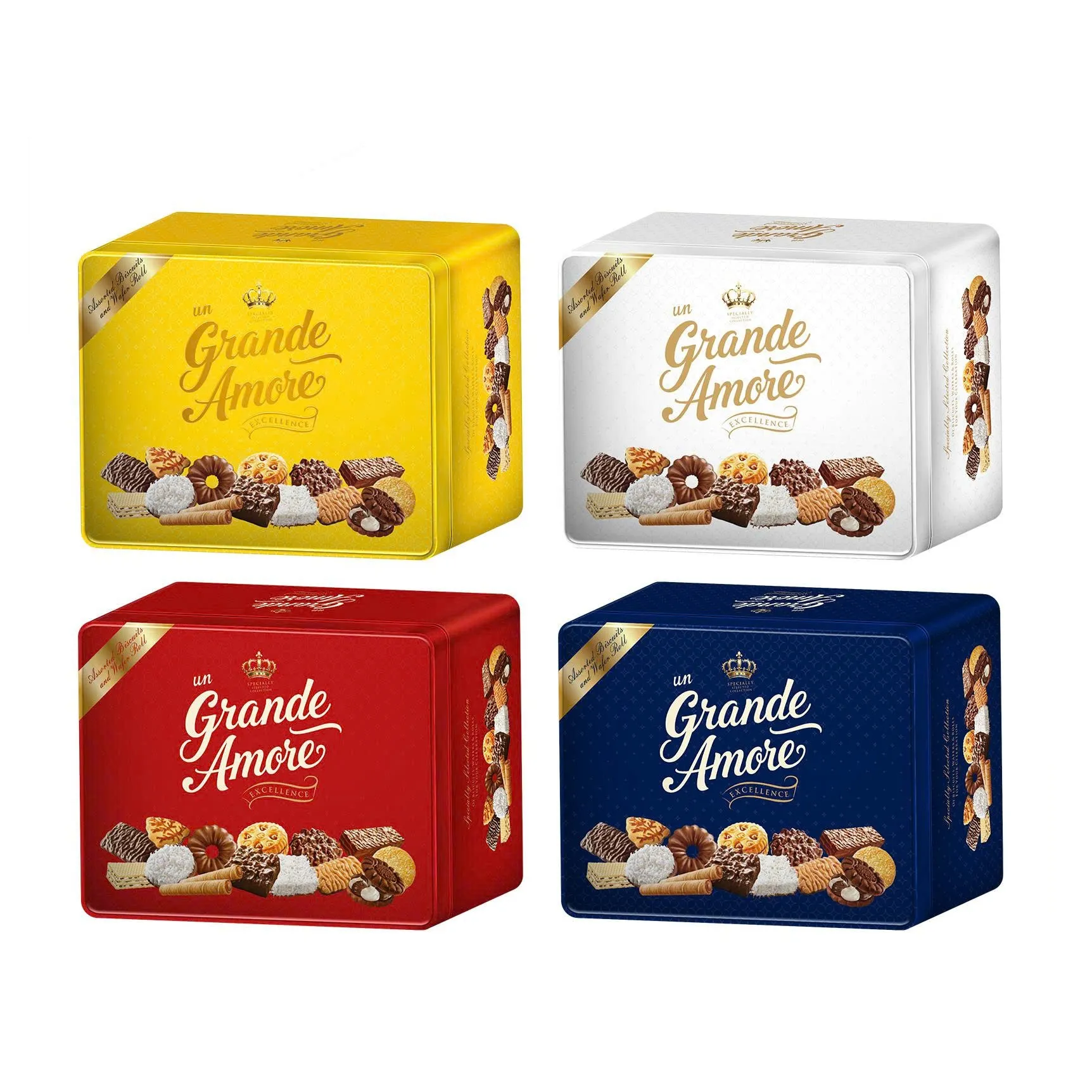 Bánh quy và bánh quế hỗn hợp Un Grande More hộp thiếc 505g