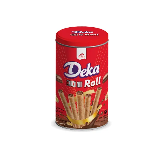 Bánh xốp ống Deka sô cô la đậu phộng Tin Choco Nut 300g