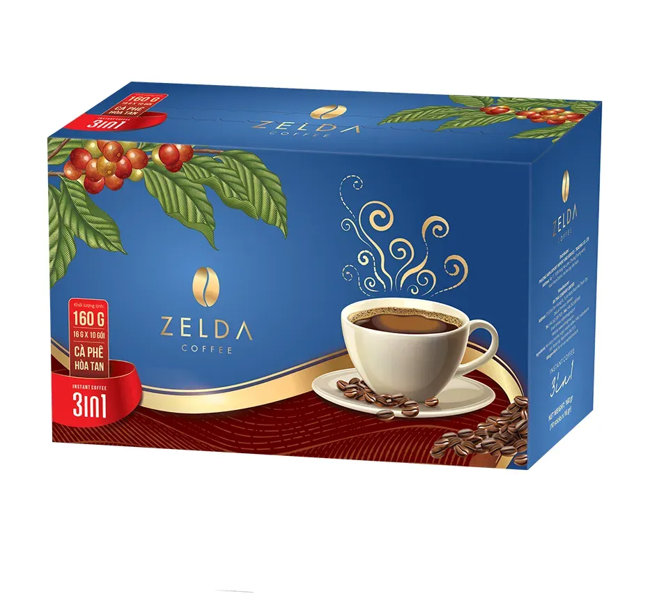 Cà phê 3 in 1 hiệu Zelda 160g - Kiểu dáng 1-3