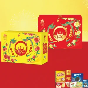 HỘP QUÀ TẾT LỘC PHÚ QÚY VÀNG & ĐỎ