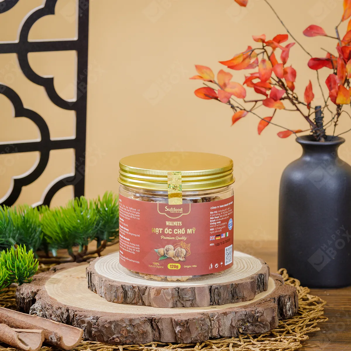 Hạt óc chó Mỹ Sufifoods hũ nhựa 120g