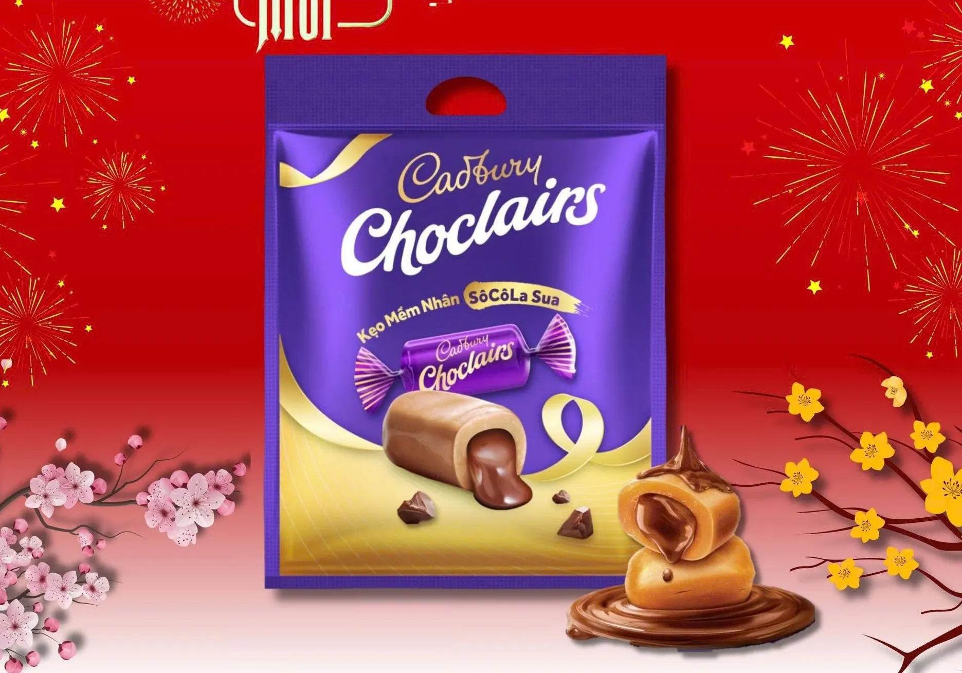 KẸO MỀM CADBURY CHOCLAIRS TÚI