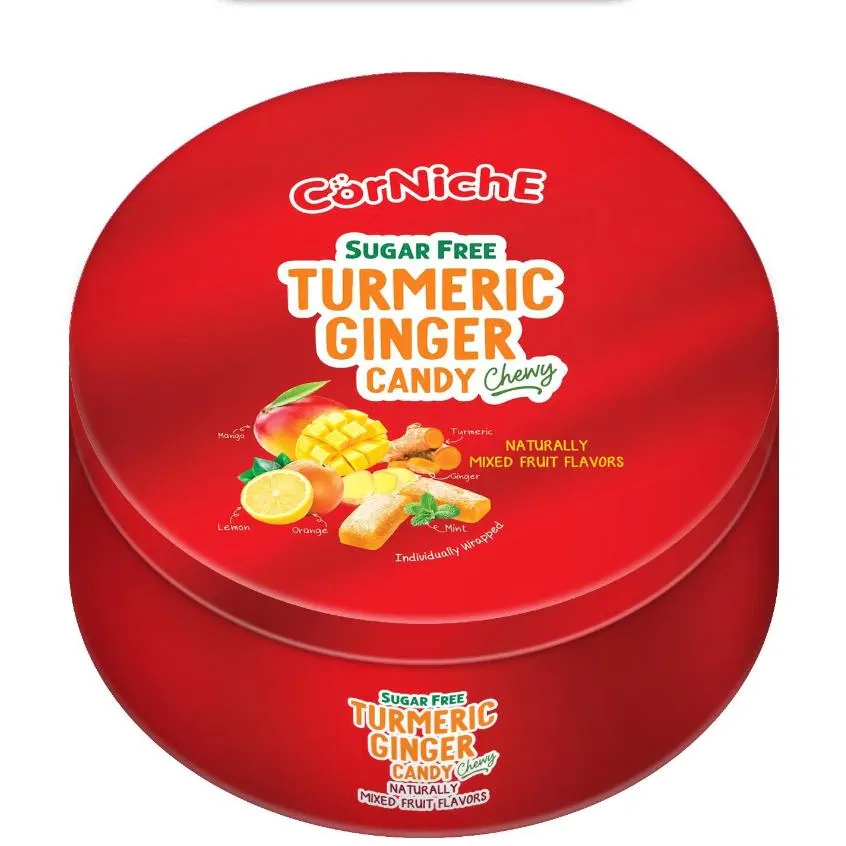 Kẹo Gừng Nghệ Không Đường Hỗn Hợp Hiệu Corniche 70g-1
