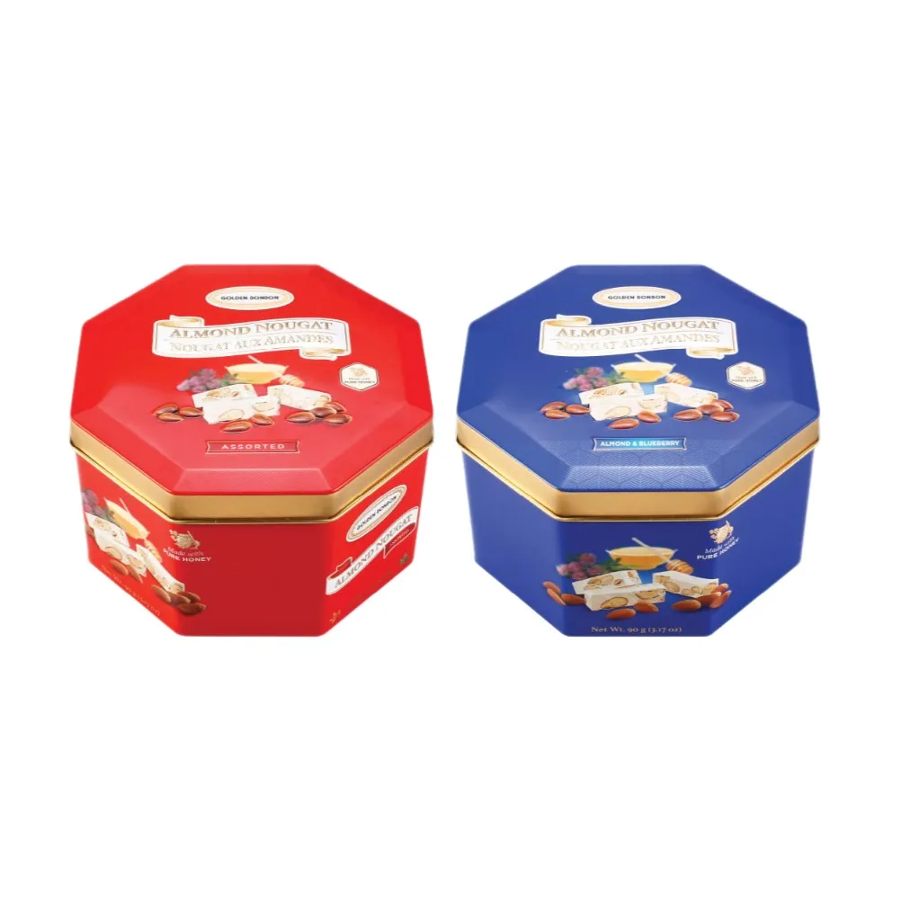 Kẹo Nougat Golden Bonbon Assorted hộp thiếc 90g-1