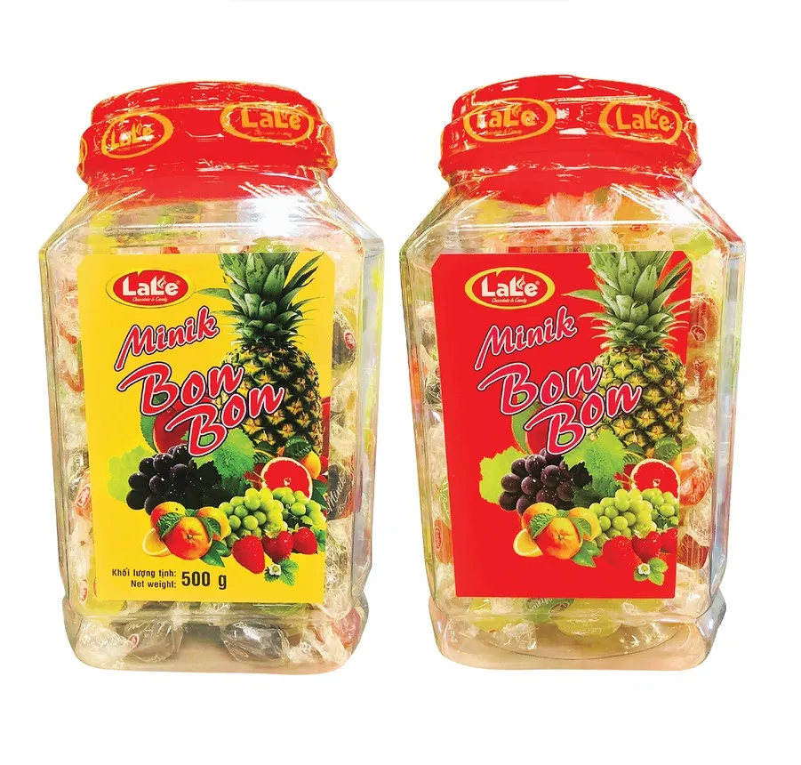 Kẹo cứng hương trái cây Minik Bonbon hiệu LaLe hộp nhựa 400g-1