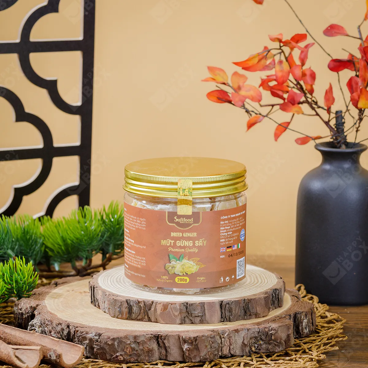 Mứt gừng sấy Sufifoods hũ nhựa 200g