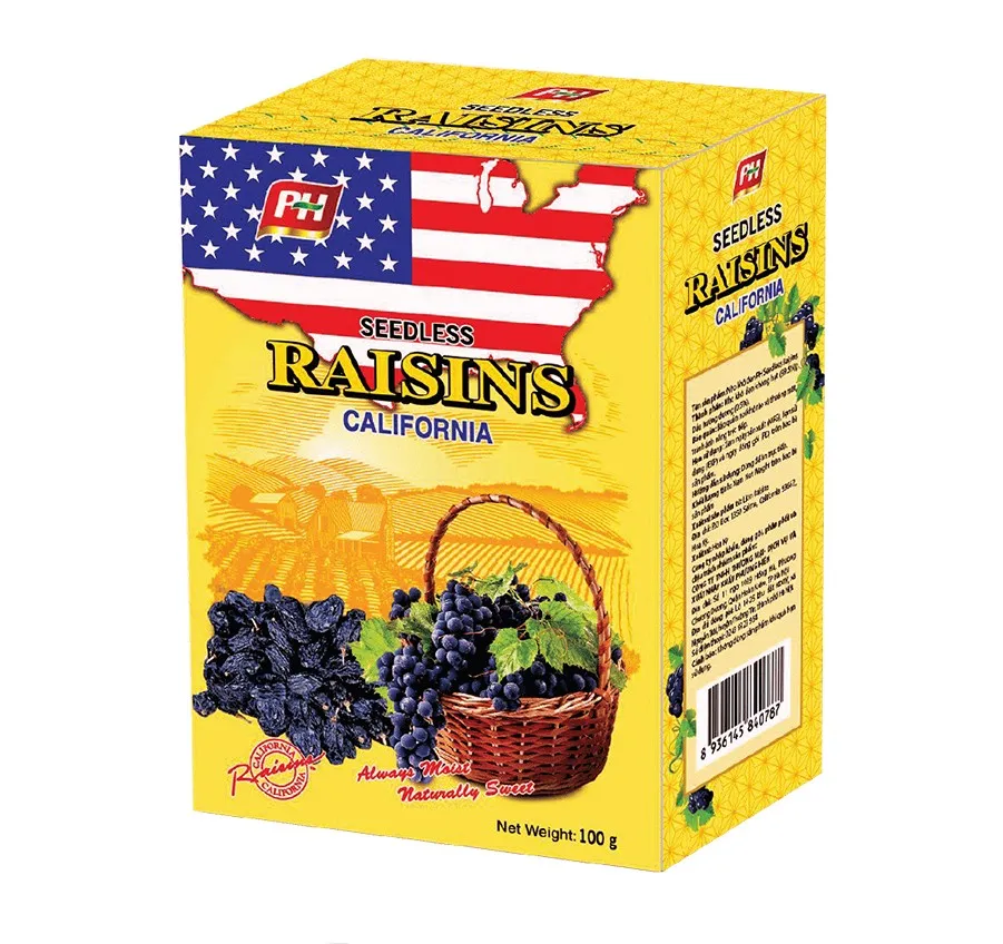 Nho khô đen Raisins hộp giấy 100g-2
