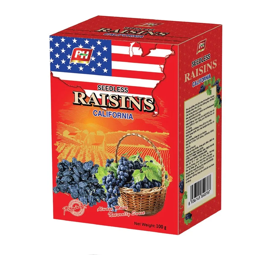 Nho khô đen Raisins hộp giấy 100g-4