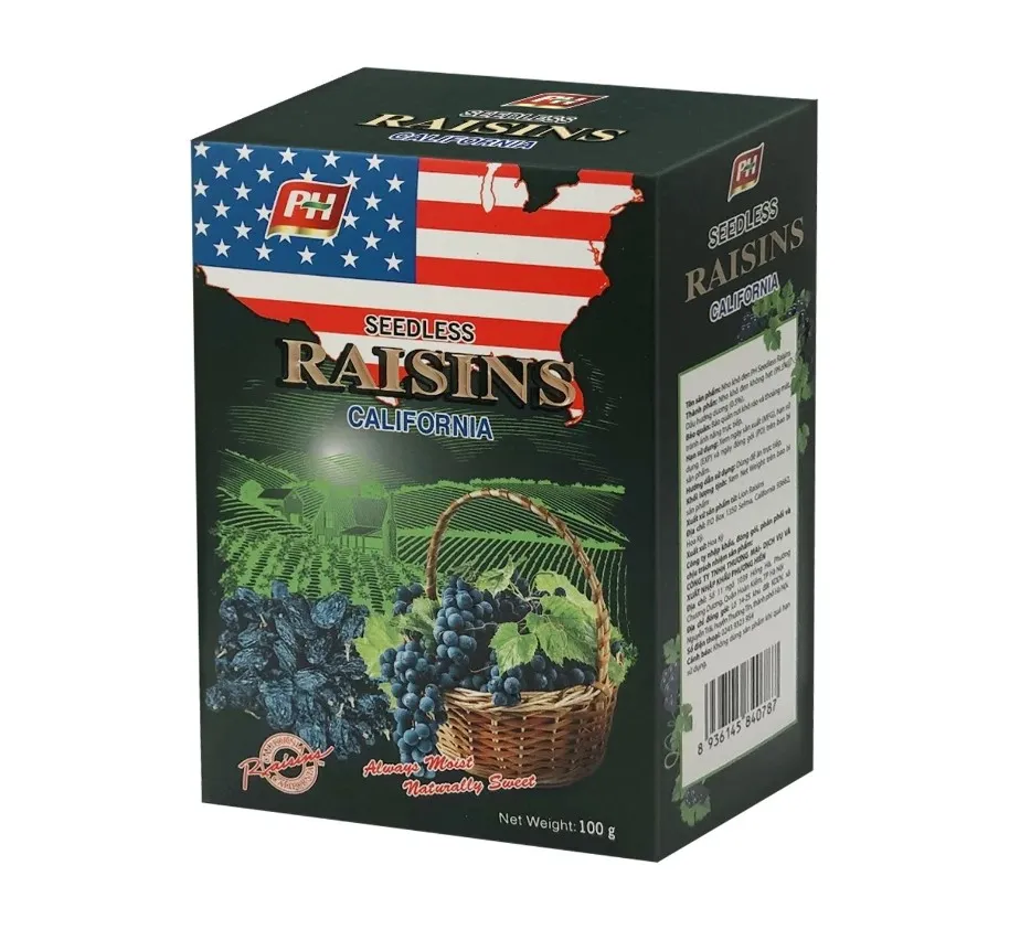 Nho khô đen Raisins hộp giấy 100g-5