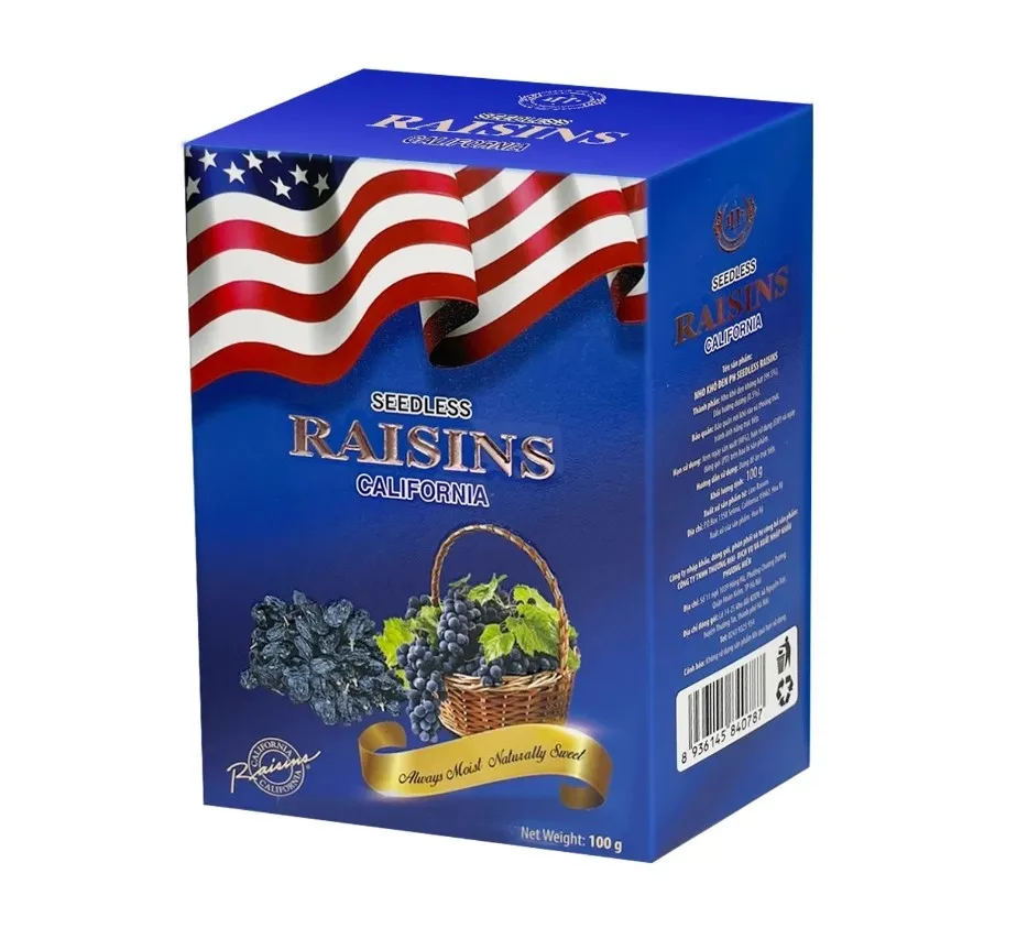 Nho khô đen Raisins hộp giấy 100g - kiểu dáng 2-2