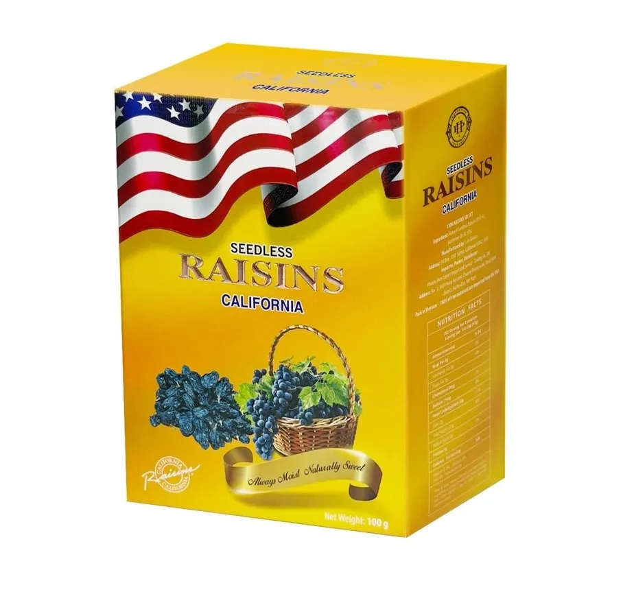 Nho khô đen Raisins hộp giấy 100g - kiểu dáng 2-6
