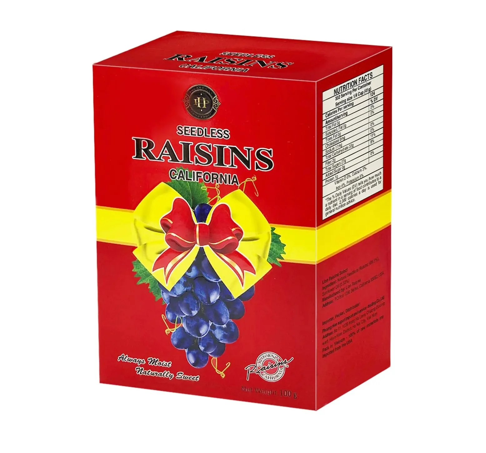 Nho khô đen Raisins hộp giấy 100g - kiểu dáng 3-2