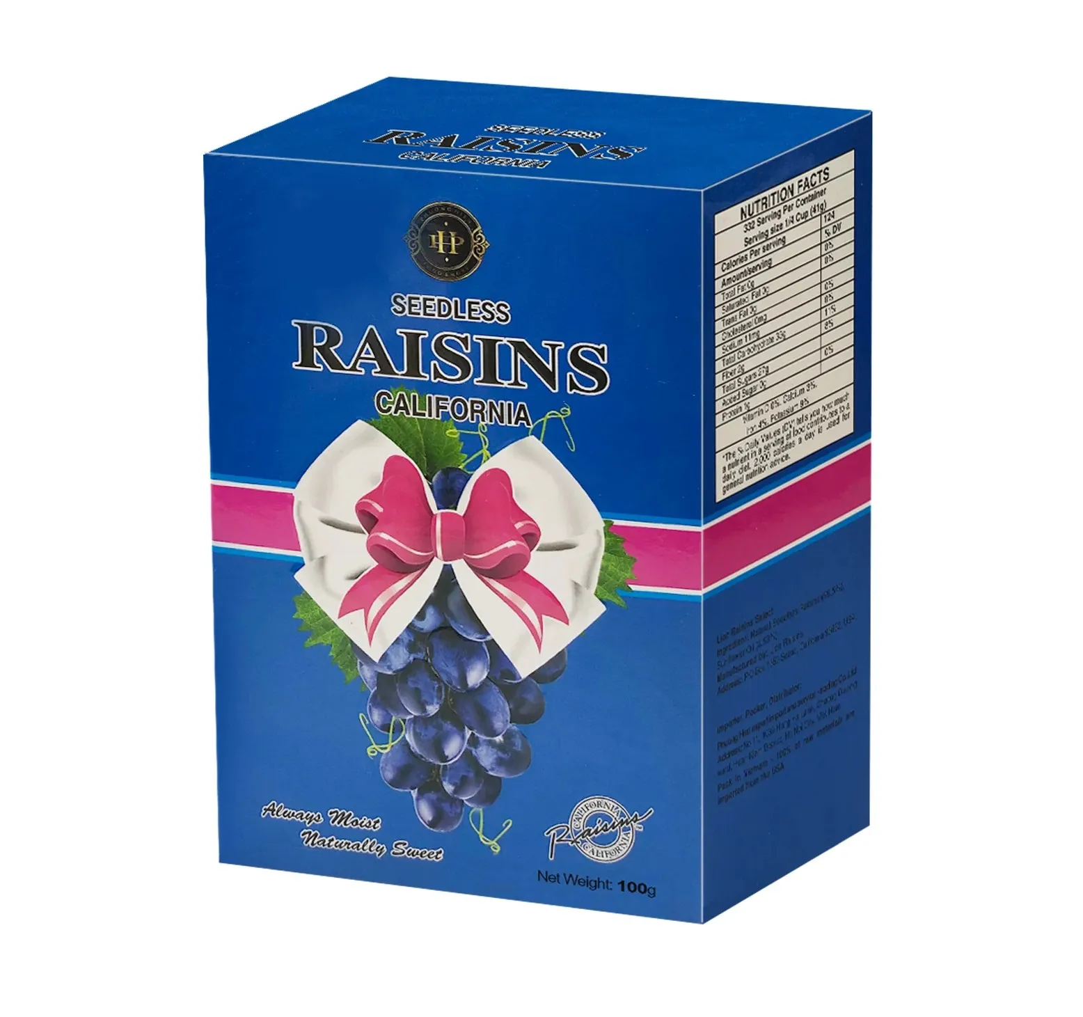 Nho khô đen Raisins hộp giấy 100g - kiểu dáng 3-3