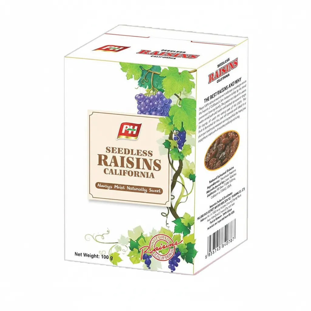 Nho khô đen Raisins hộp giấy 100g - kiểu dáng 4-3