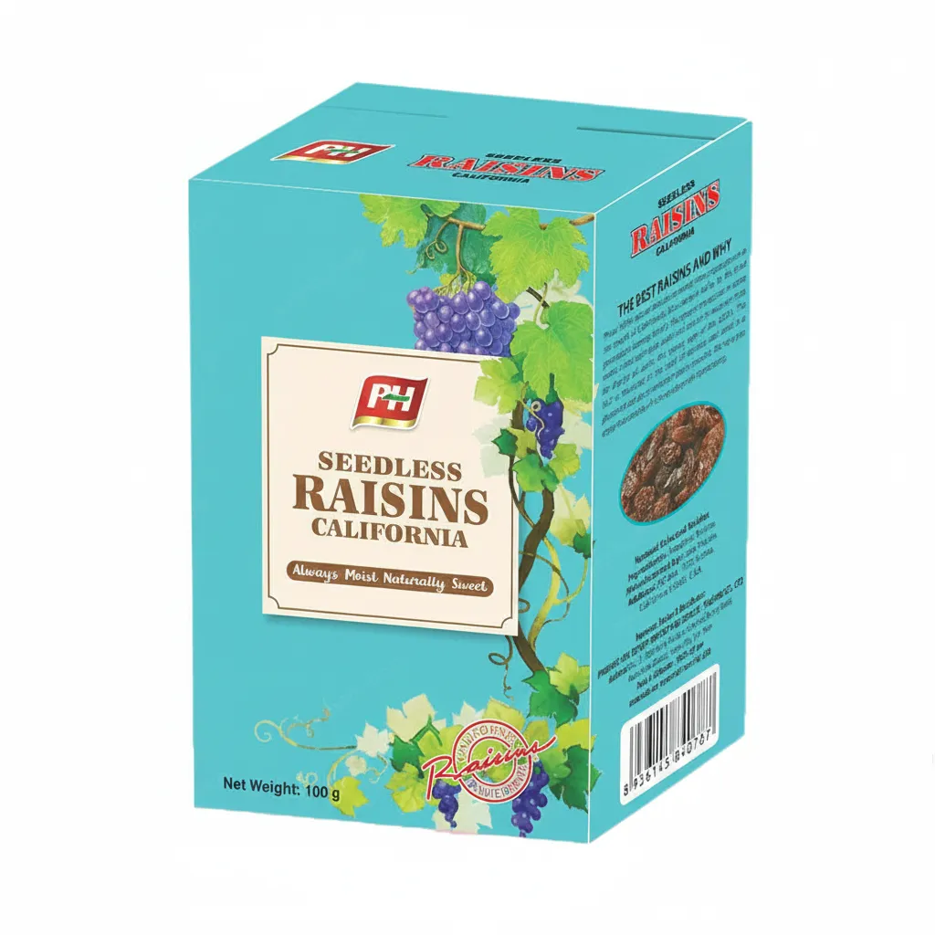 Nho khô đen Raisins hộp giấy 100g - kiểu dáng 4-5
