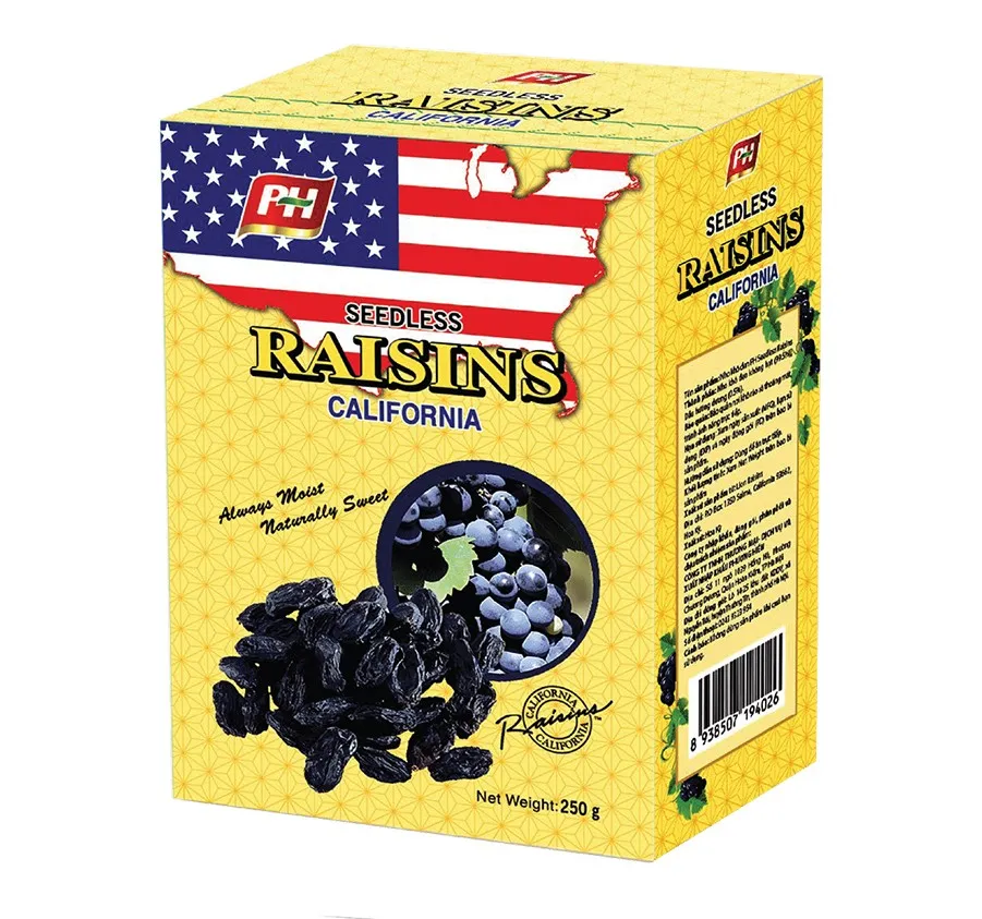Nho khô đen Raisins hộp giấy 250g-2