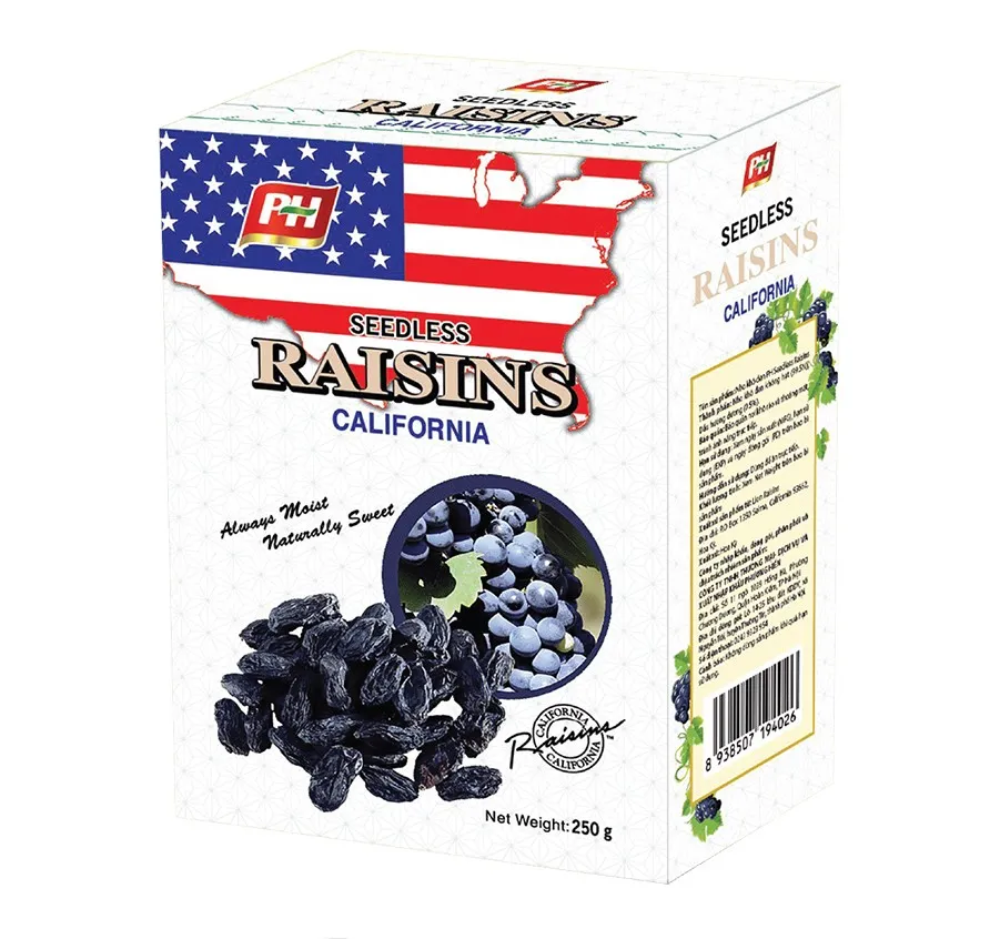 Nho khô đen Raisins hộp giấy 250g-3