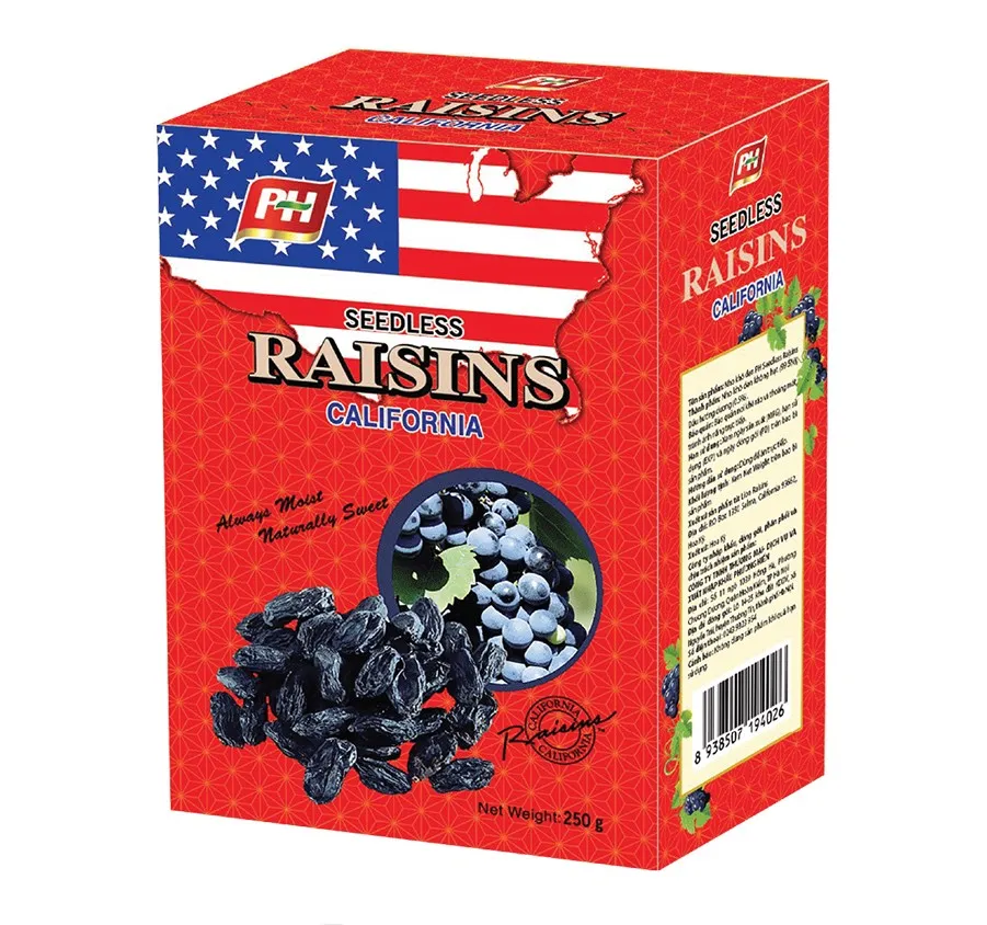 Nho khô đen Raisins hộp giấy 250g-4