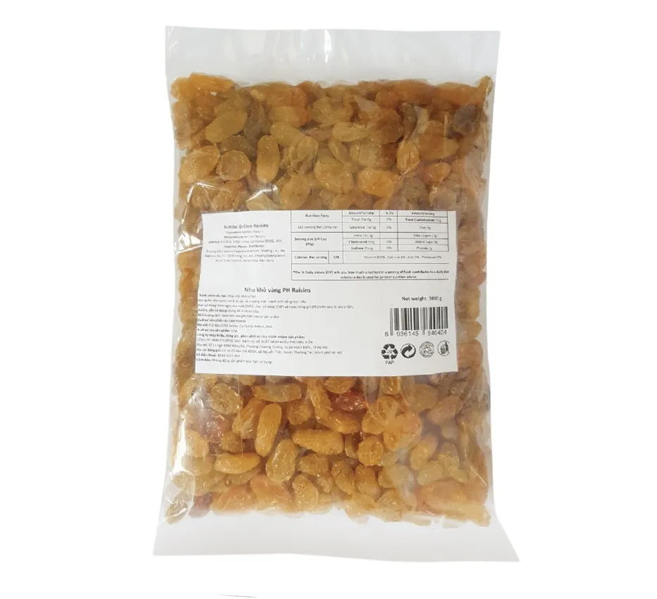 Nho khô vàng Raisins gói 1kg