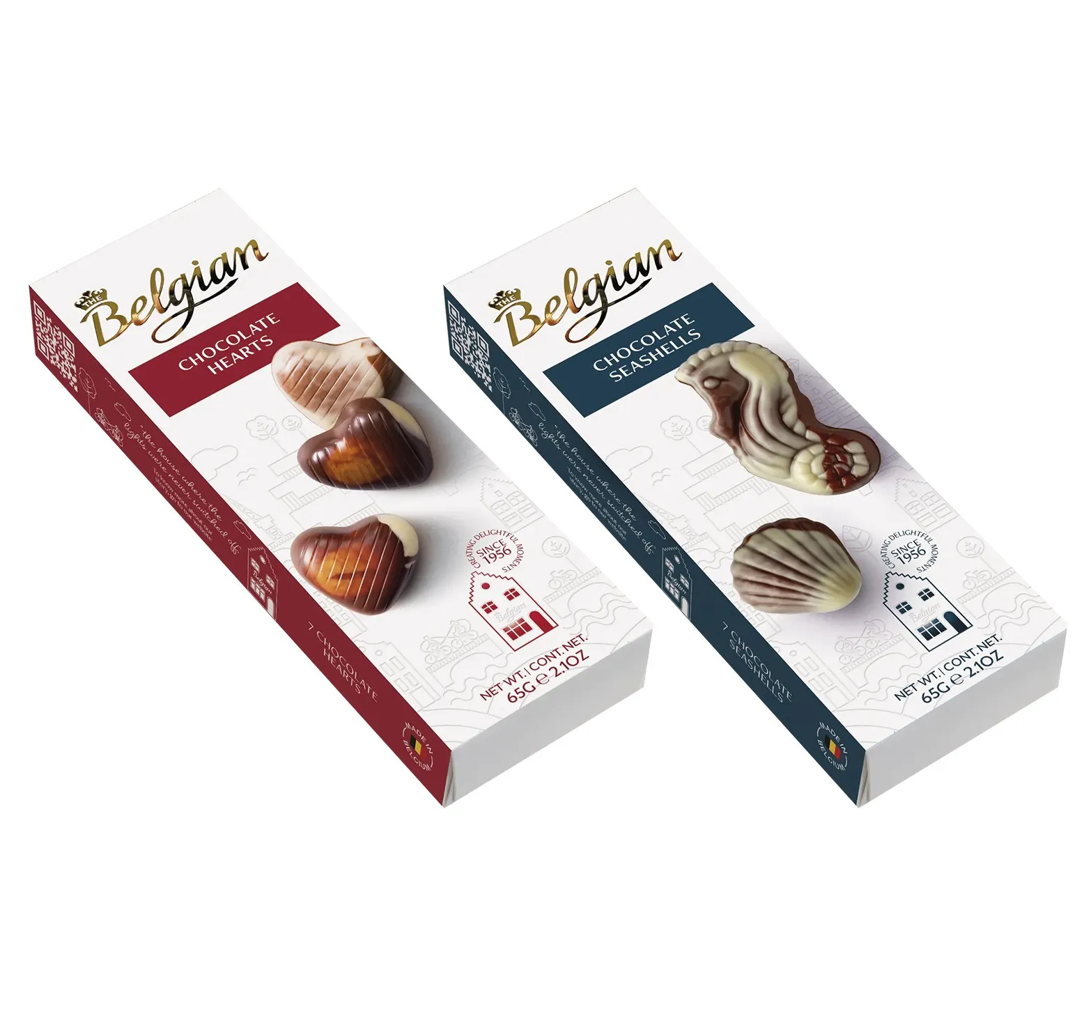 Sô cô la nguyên vị hiệu Belgian hình con sò - trái tim