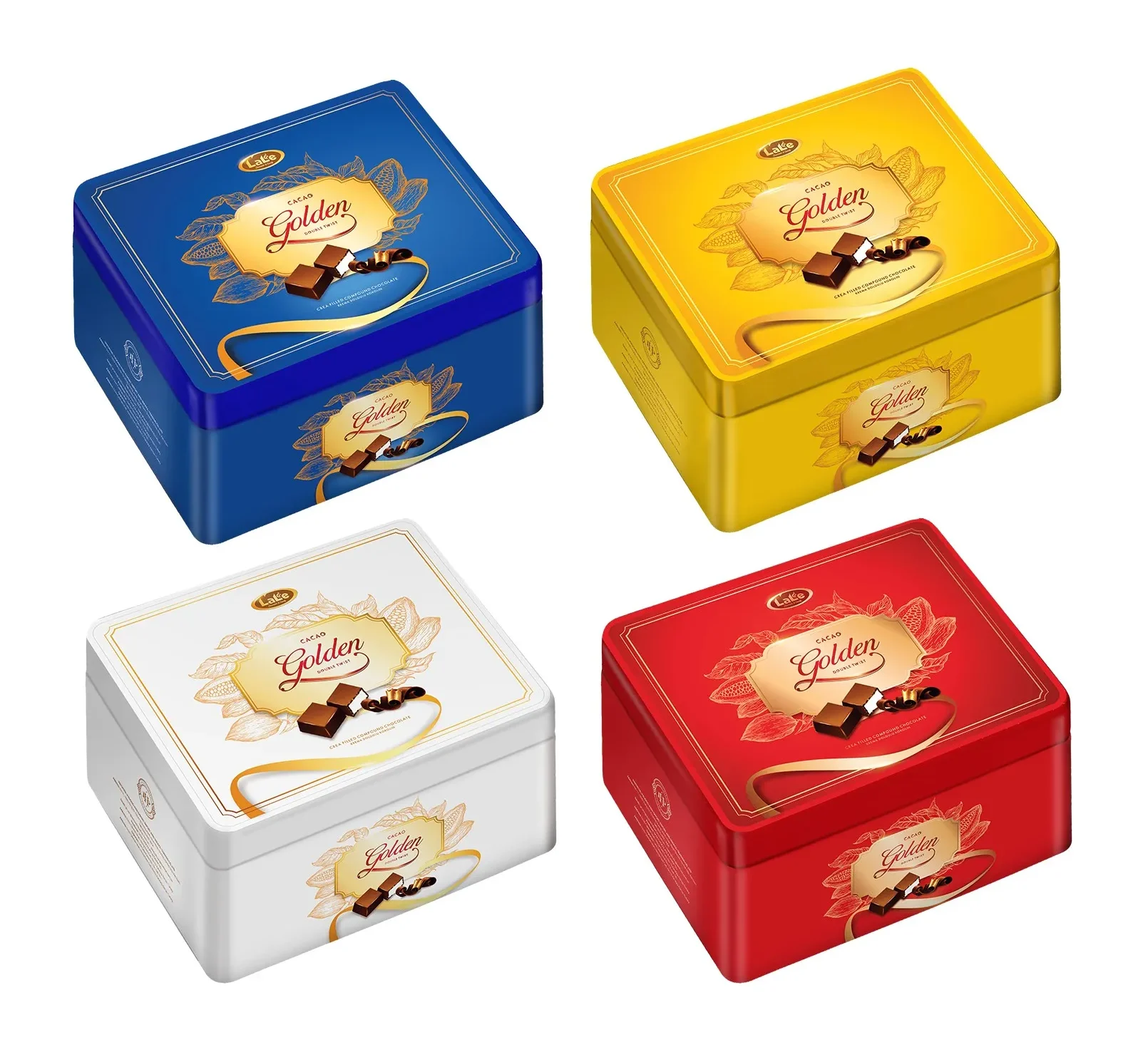 Socola hỗn hợp Cacao Golden Double Twist hiệu LaLe hộp thiếc 200g-1