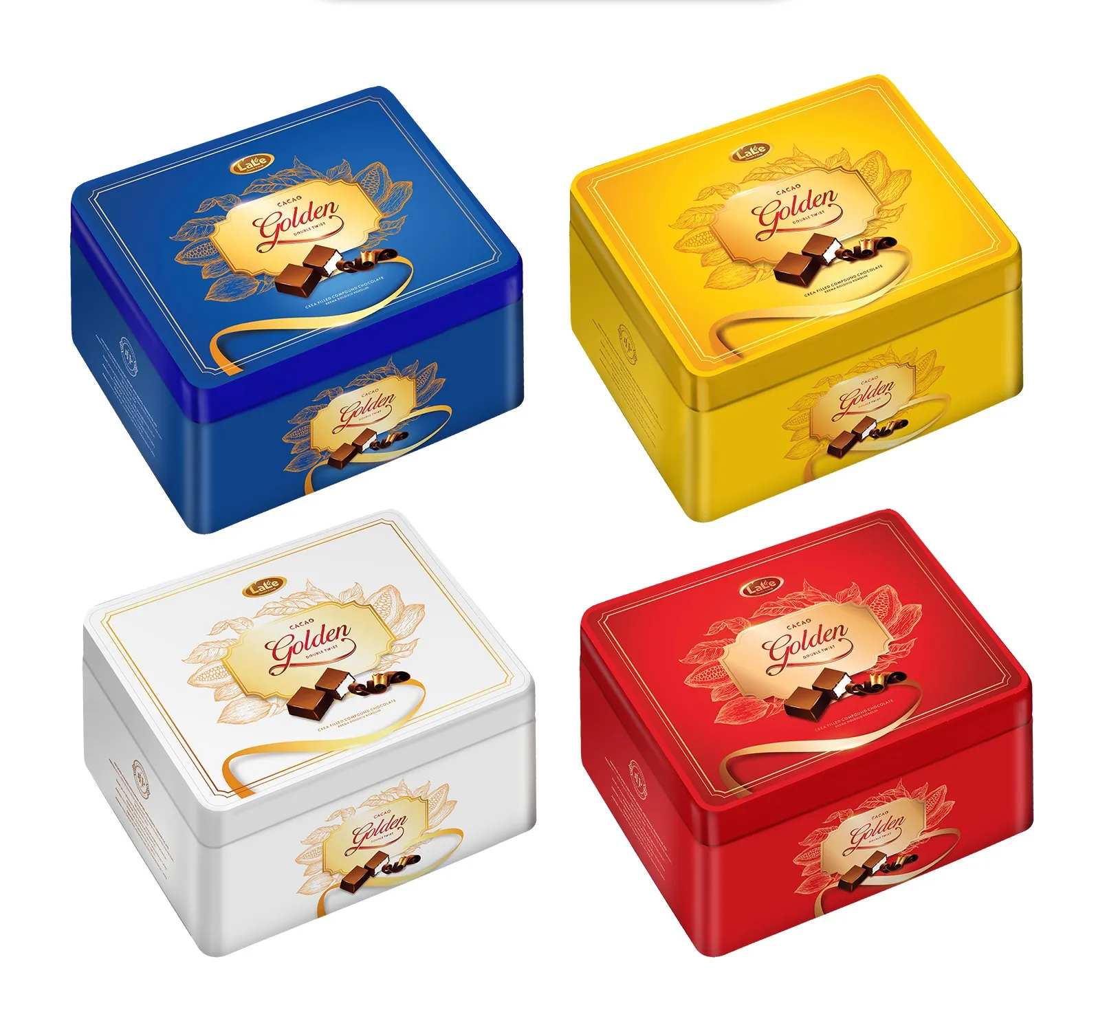 Socola hỗn hợp Cacao Golden Double Twist hiệu LaLe hộp thiếc 200g-1