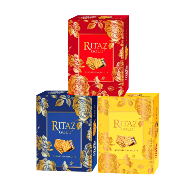 Bánh quy thập cẩm Ritaz Gold hộp giấy hoa hồng 270g - 4