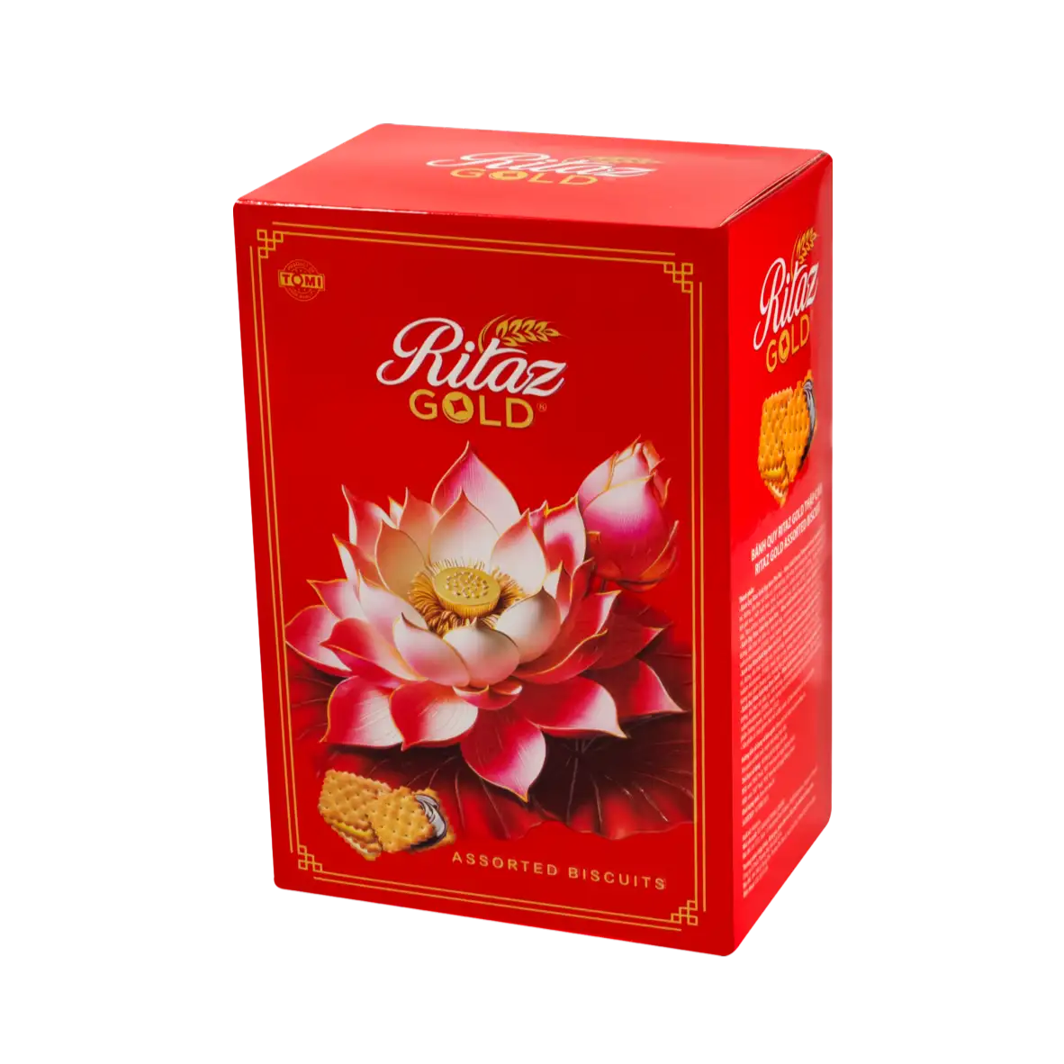 Bánh quy thập cẩm Ritaz Gold hộp giấy hoa sen 120g - 1