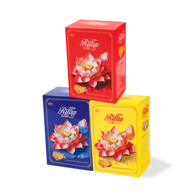 Bánh quy thập cẩm Ritaz Gold hộp giấy hoa sen 120g - 4