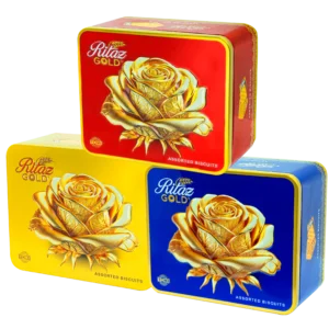 Bánh quy thập cẩm Ritaz Gold hộp thiếc hoa hồng 150g-1
