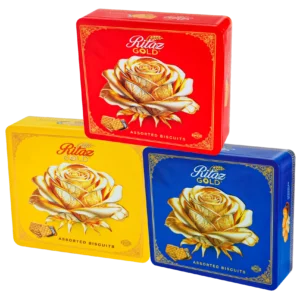 Bánh quy thập cẩm Ritaz Gold hộp thiếc hoa hồng 405g-1