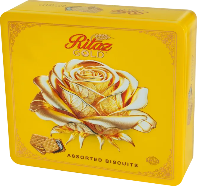 Bánh quy thập cẩm Ritaz Gold hộp thiếc hoa hồng 405g-4
