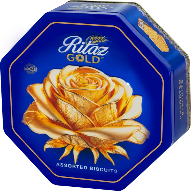 Bánh quy thập cẩm Ritaz Gold hộp thiếc hoa hồng 90g-2