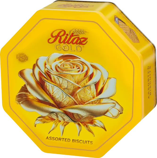 Bánh quy thập cẩm Ritaz Gold hộp thiếc hoa hồng 90g-3