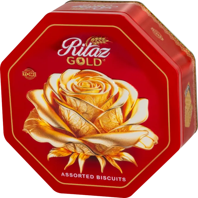 Bánh quy thập cẩm Ritaz Gold hộp thiếc hoa hồng 90g-4