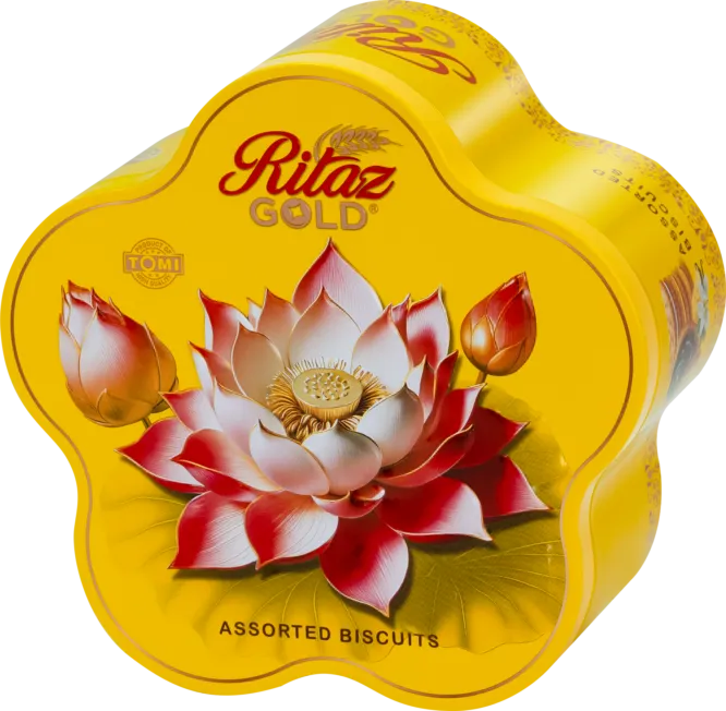Bánh quy thập cẩm Ritaz Gold hộp thiếc hoa sen 105g-3