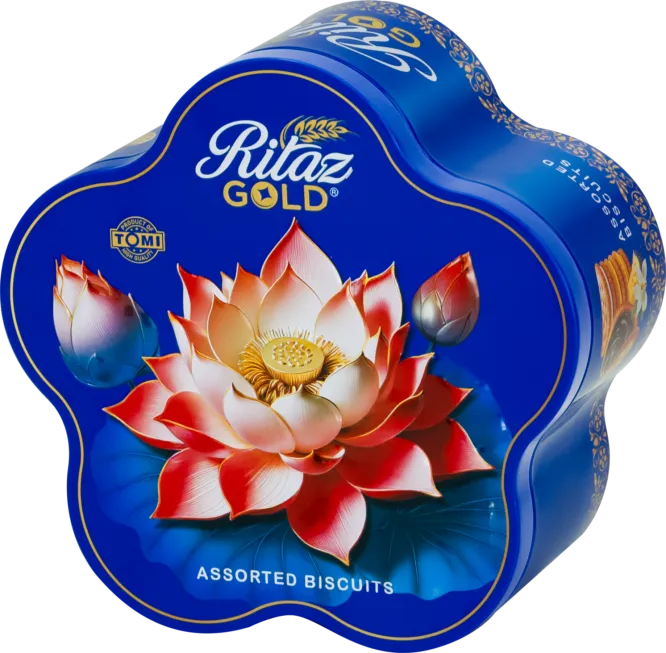 Bánh quy thập cẩm Ritaz Gold hộp thiếc hoa sen 105g-4