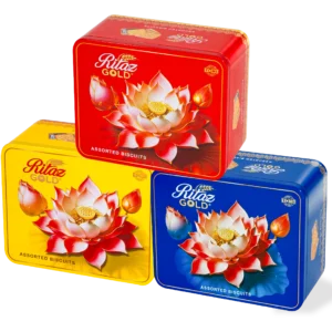 Bánh quy thập cẩm Ritaz Gold hộp thiếc hoa sen 150g-1